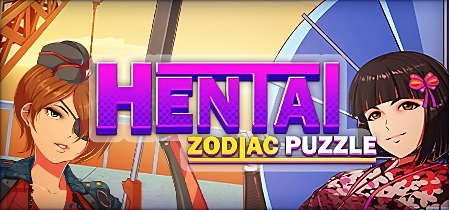 Two women with text "Hentai Zodiac Puzzle" in the foreground